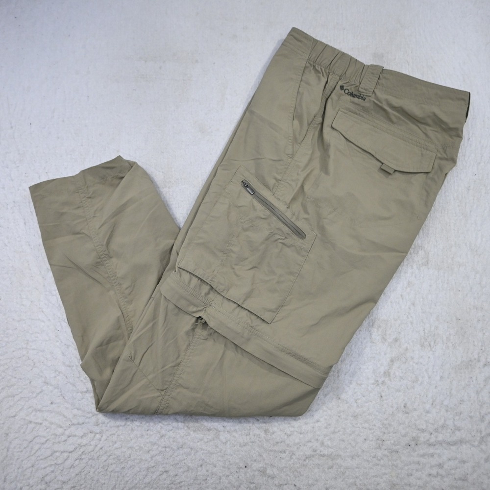 Columbia Convertible Cargo Pants Mens 38x32 Tan Omni-Shade Hiking Outdoor